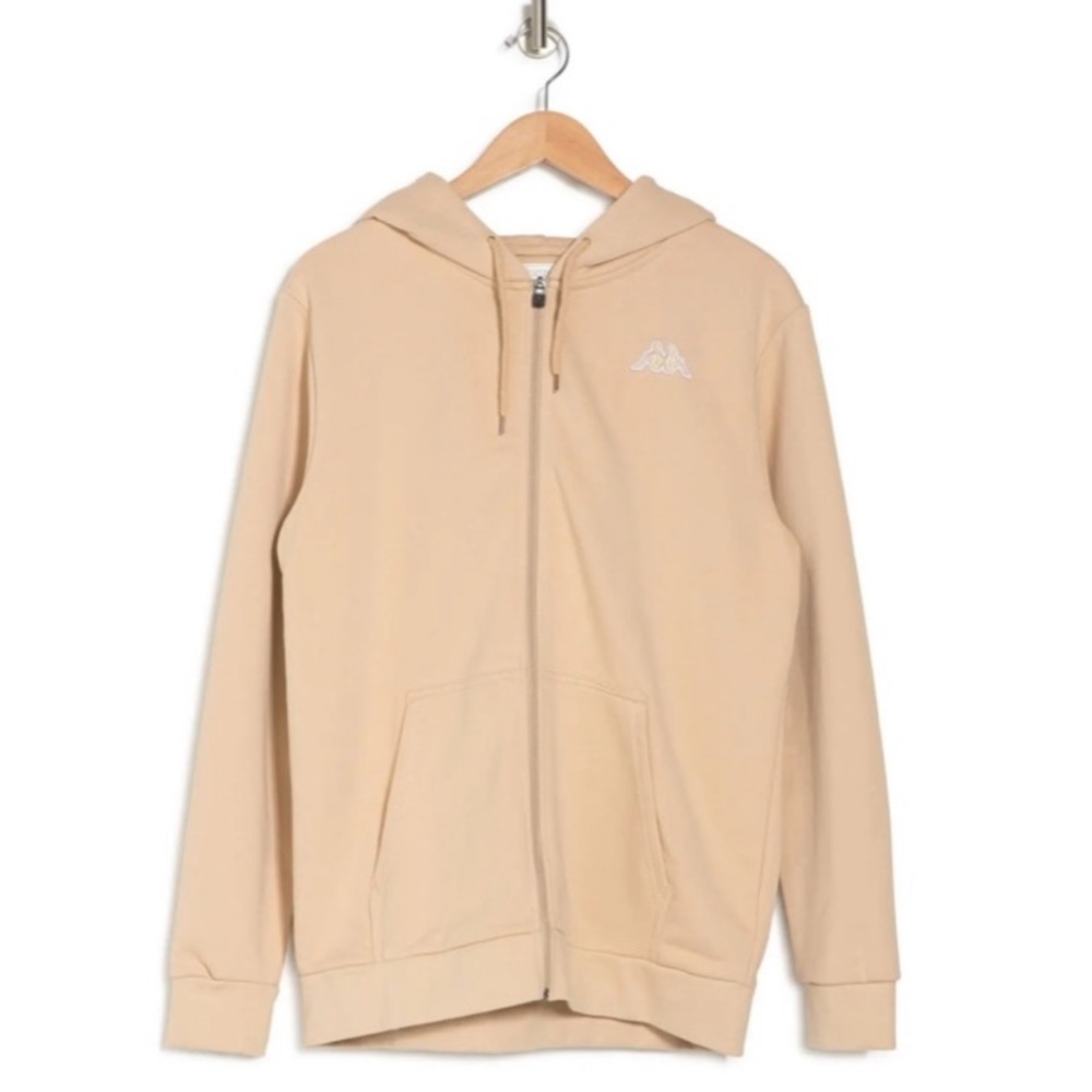 Kappa LOGO FLEECE JACKOK FULL-ZIP HOODIE, Men - Beige Clay. XXL